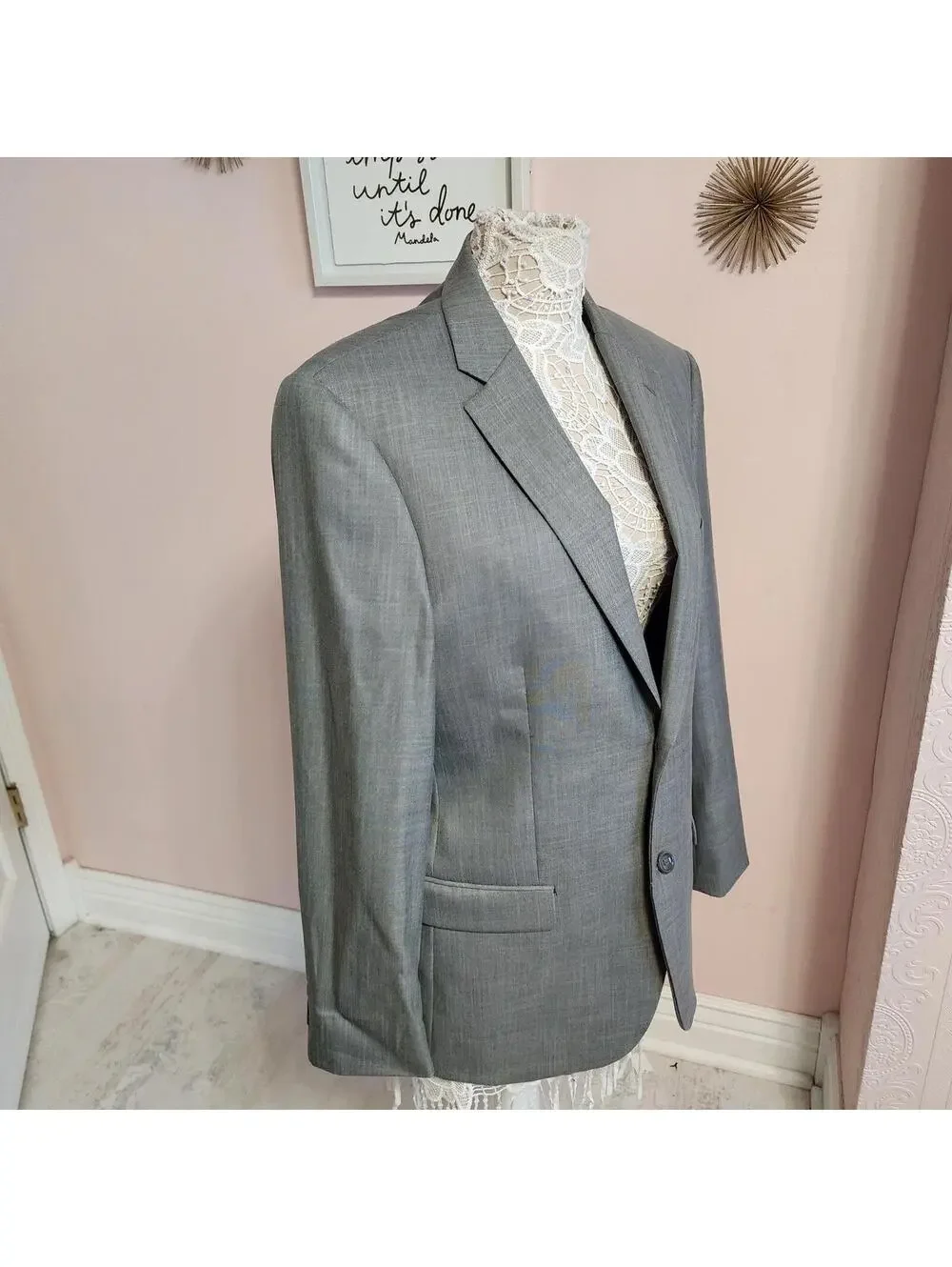 NWOT Caravelli Gray Sport Coat Blazer Men's 40R Double Vent Viscose Blend